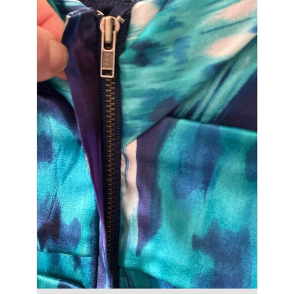 Express Design Studio Women's Purple Blue Silk Ruched Mini Dress Size 8 - Picture 7 of 8